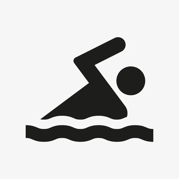 Swim icon. Vector swimming pool black pictogram — Vettoriale Stock