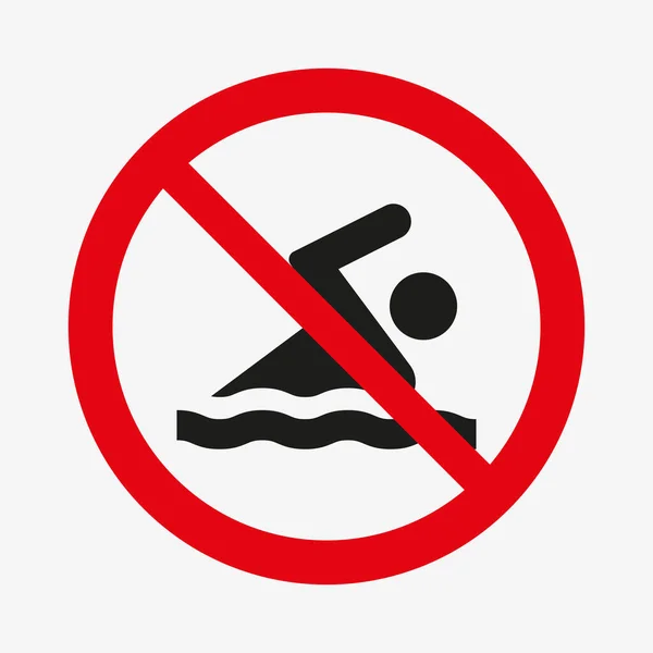 Vector sign no swimming. Swimming banned icon. —  Vetores de Stock