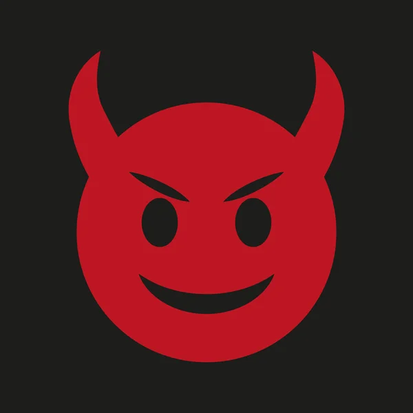 Devil icon isolated black background. Hell emoji — Stock Vector