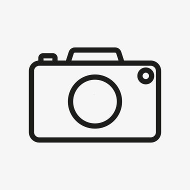 Camera outline vector icon. Photo line symbol.