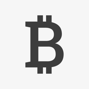 Bitcoin vector logo. Black crypto currency sign