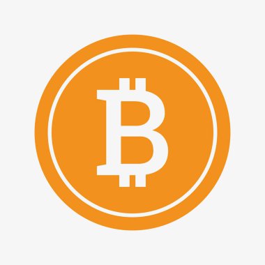 Coin of bitcoin vector icon on white background