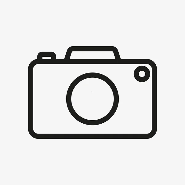 Camera outline vector icon. Photo line symbol. — Vetor de Stock