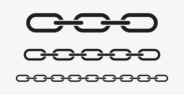 Vector metal iron chain set on white background.