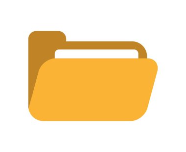 Vector icon of a open folder with document