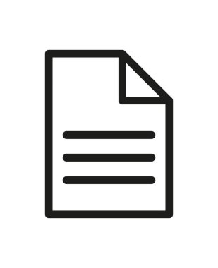 Document outline vector icon. File line symbol