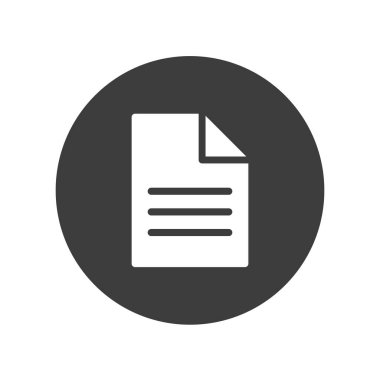 Document vector icon in a circle. File symbol.