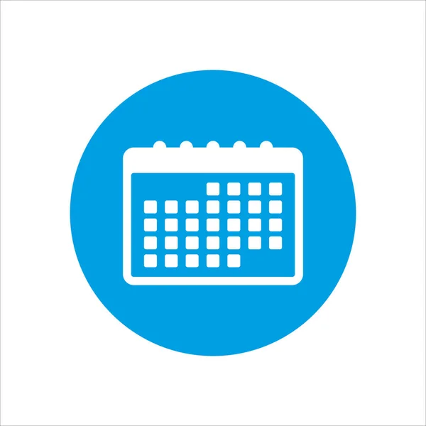 Calendar vector icon in circle on white background — Image vectorielle