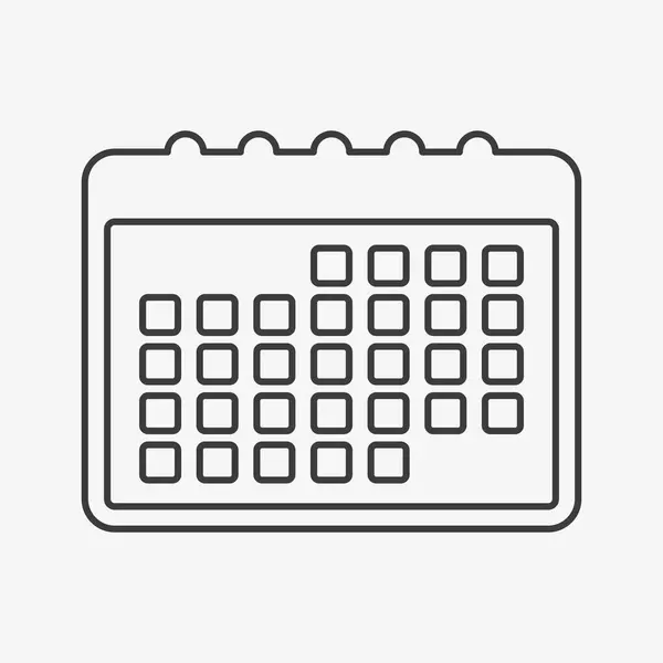 Calendar vector outline icon on white background — Stockvektor