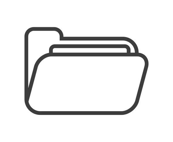 Open folder with document outline vector icon — 图库矢量图片