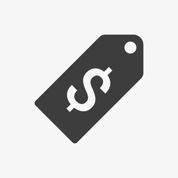 Vector icon of a price tag with dollar sign. — 스톡 벡터