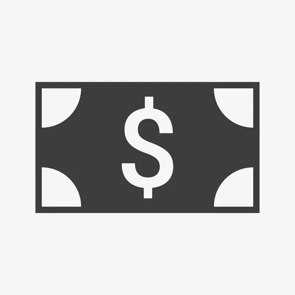 Dollar banknote icon solated on white background — Image vectorielle