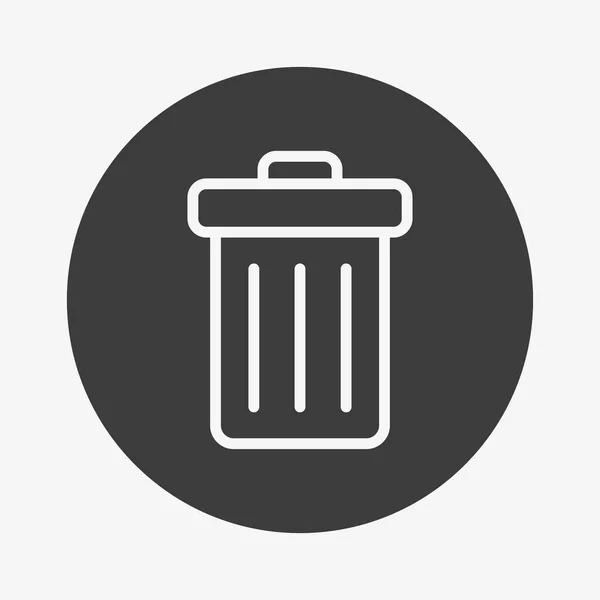 Trash can icon in circle. Dustbin vector symbol — Stok Vektör