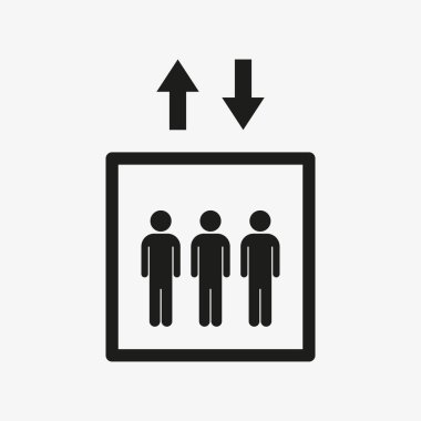 Elevator icon. Lift sign on white background