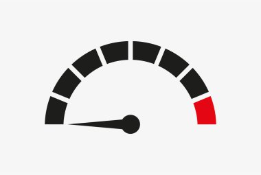 Vector icon of a speedometer. Tachometer sign