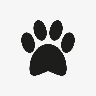 Vector icon of an animal paw on white background.