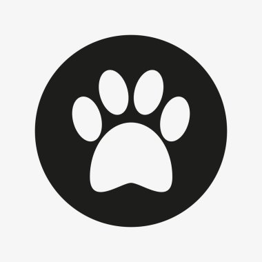 Vector icon of an animal paw in a circle