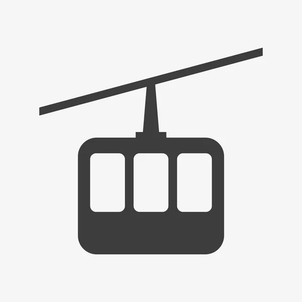 Icono de vector de teleférico. Símbolo de cabina de teleférico — Archivo Imágenes Vectoriales