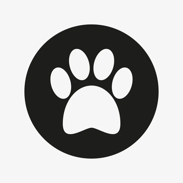 Vector icon of an animal paw in a circle — Stockvektor