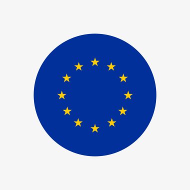 Vector european union flag in circle. EU symbol