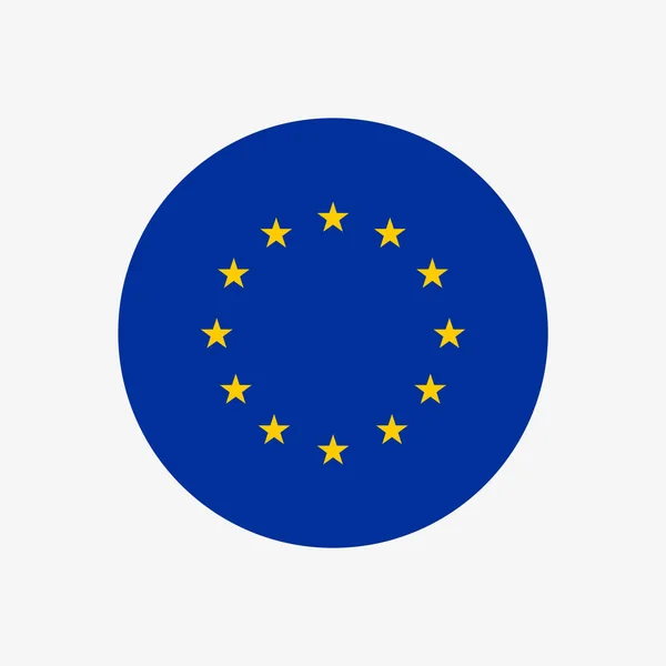 Vector european union flag in circle. EU symbol — стоковый вектор