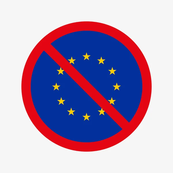 European Union flag crossed out, EU fall, collapse — Stockvektor