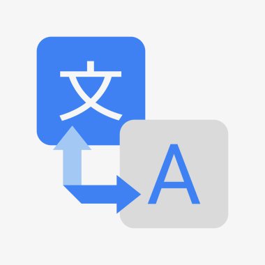 Translator icon, logo. Two squares and arrow