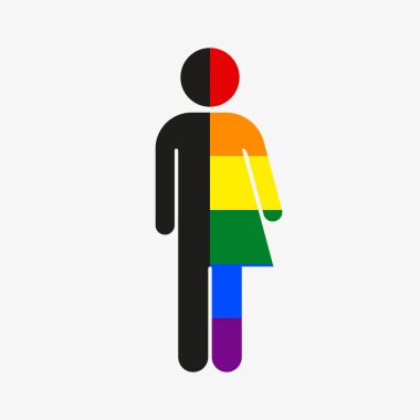 Vector icon of transgender. LGBT rainbow flag