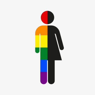 Vector icon of transgender. LGBT rainbow flag