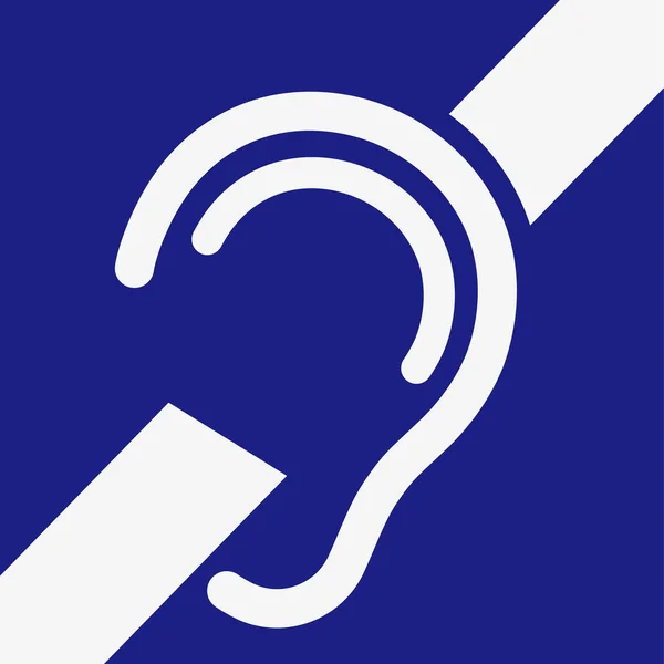 Hard of hearing. No hear icon. Deafness symbol — Vetor de Stock