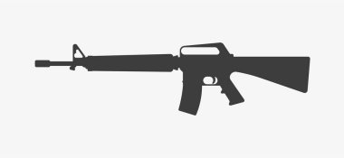 M16 vector icon. Assault rifle gun symbol