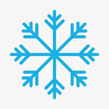 Vector icon of snowflake. Christmas winter theme.