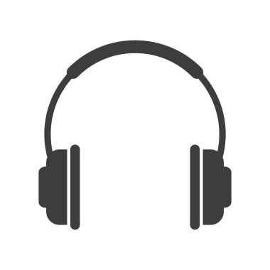 Headphones icon. Music symbol on white background.
