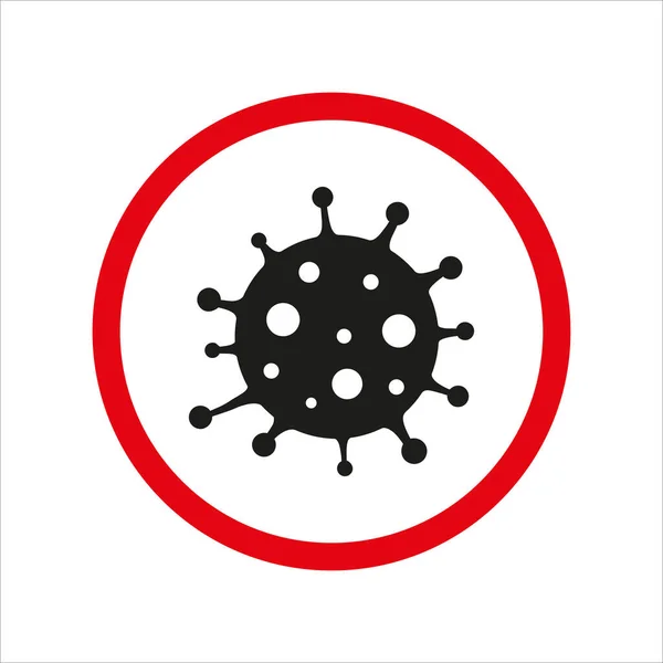 Virus warning circle sign on white background — ストックベクタ