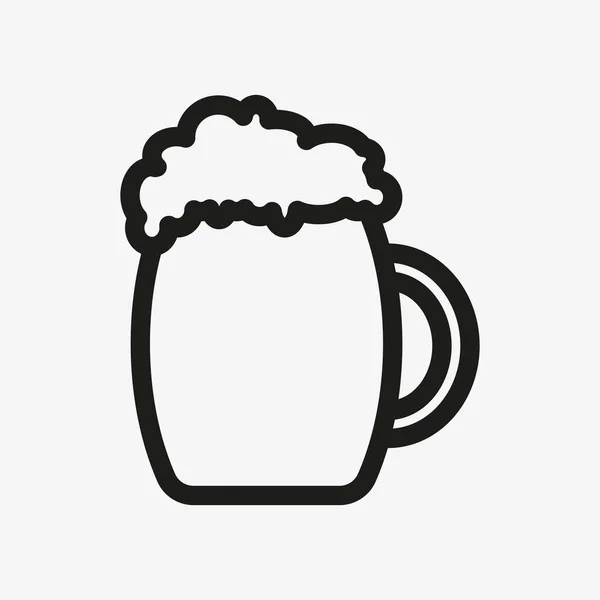 Beer vector outline icon. Beer glass illustration — Wektor stockowy