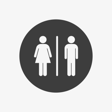 Man and woman vector icon. Toilet pictogram