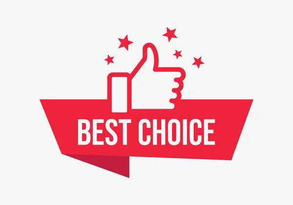 Red vector banner best choice with thumb up