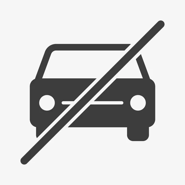 Crossed car icon. No vehicles allowed sign — Stok Vektör
