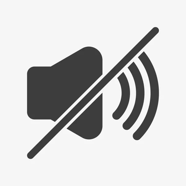 Crossed vector icon of a speaker. No sound sign — Vetor de Stock