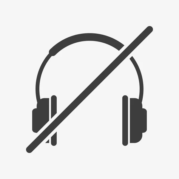 No headphones icon. Listening to music not allowed — Vettoriale Stock