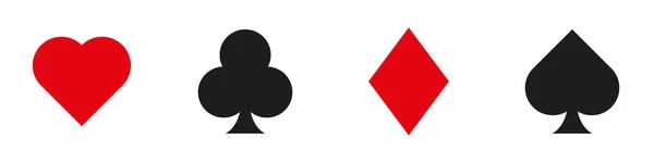 Set dari simbol kartu yang diputar pada latar belakang putih - Stok Vektor