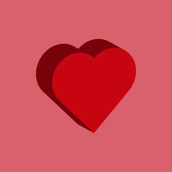 3D style heart vector illustration. Love symbol. — ストックベクタ