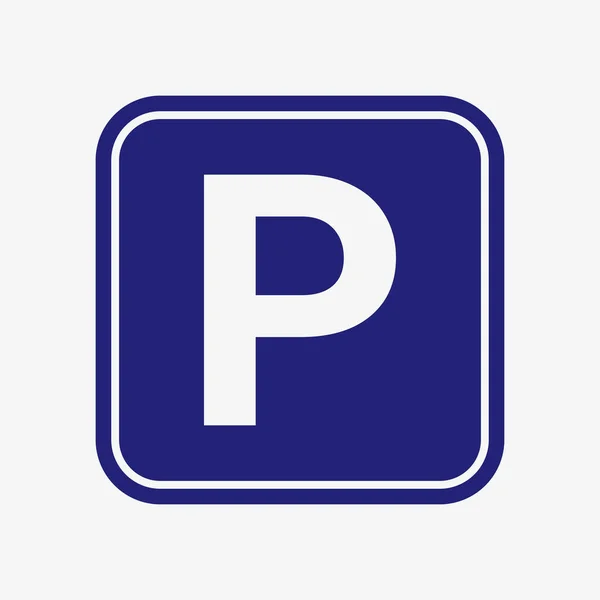 Blue vector parking sign on white background — Stok Vektör