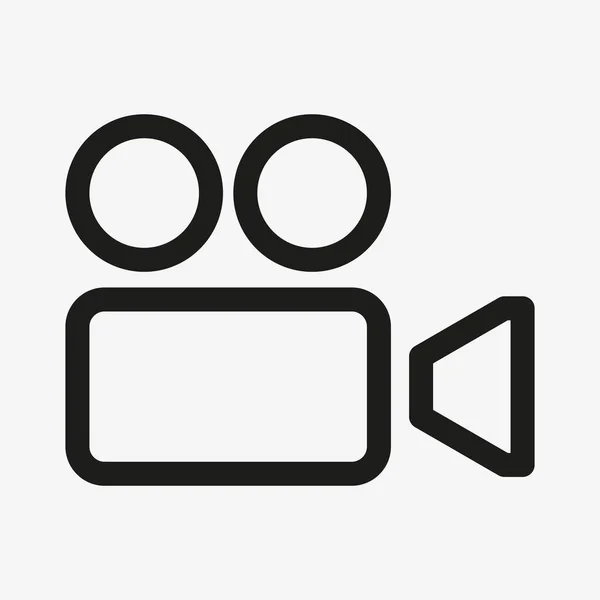 Icono del contorno de la grabadora de vídeo sobre fondo blanco — Vector de stock