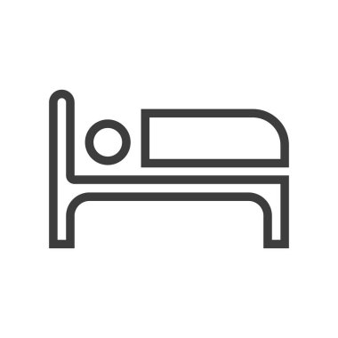 Sleeping icon isolated outline on white background