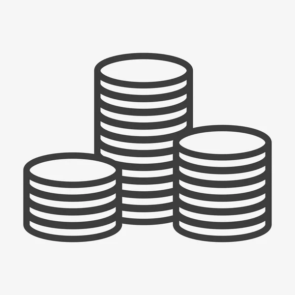Pilha de moedas Ícone isolado no fundo branco —  Vetores de Stock