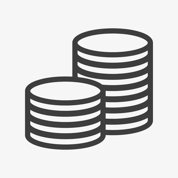 Money outline vector icon. Stack of coins — Vector de stock