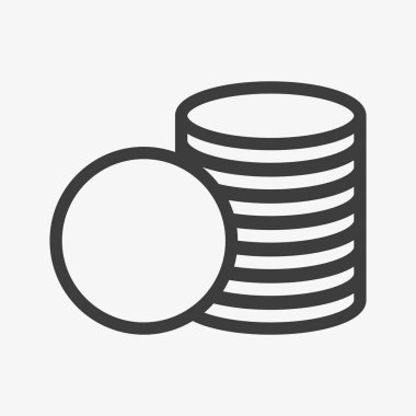 Money outline vector icon. Pile of coins