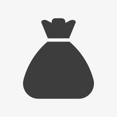 Money bag icon with empty space. Sack pictogram.