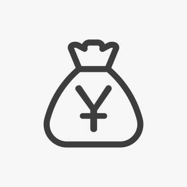 Yuan icon. Sack with Chinese currency symbol